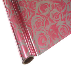 25 Foot Roll of 12" StarCraft Electra Foil - Pink Roses