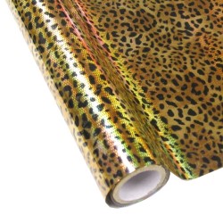 25 Foot Roll of 12" StarCraft Electra Foil - Holographic Leopard